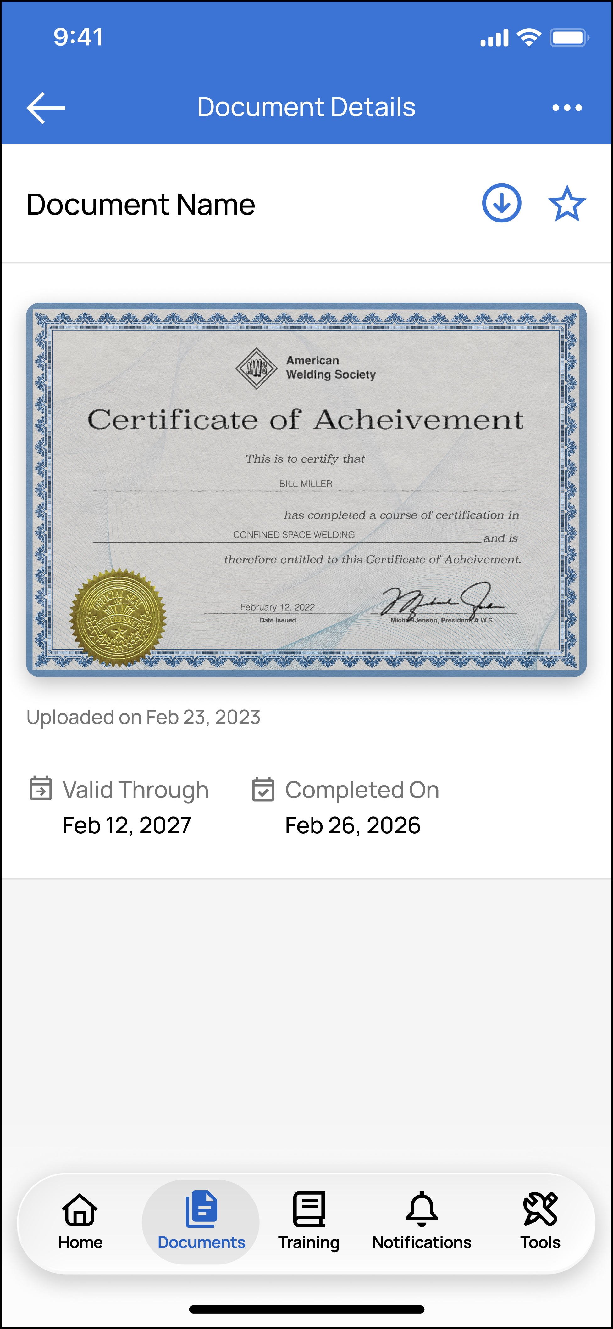 Certificate in Empower app