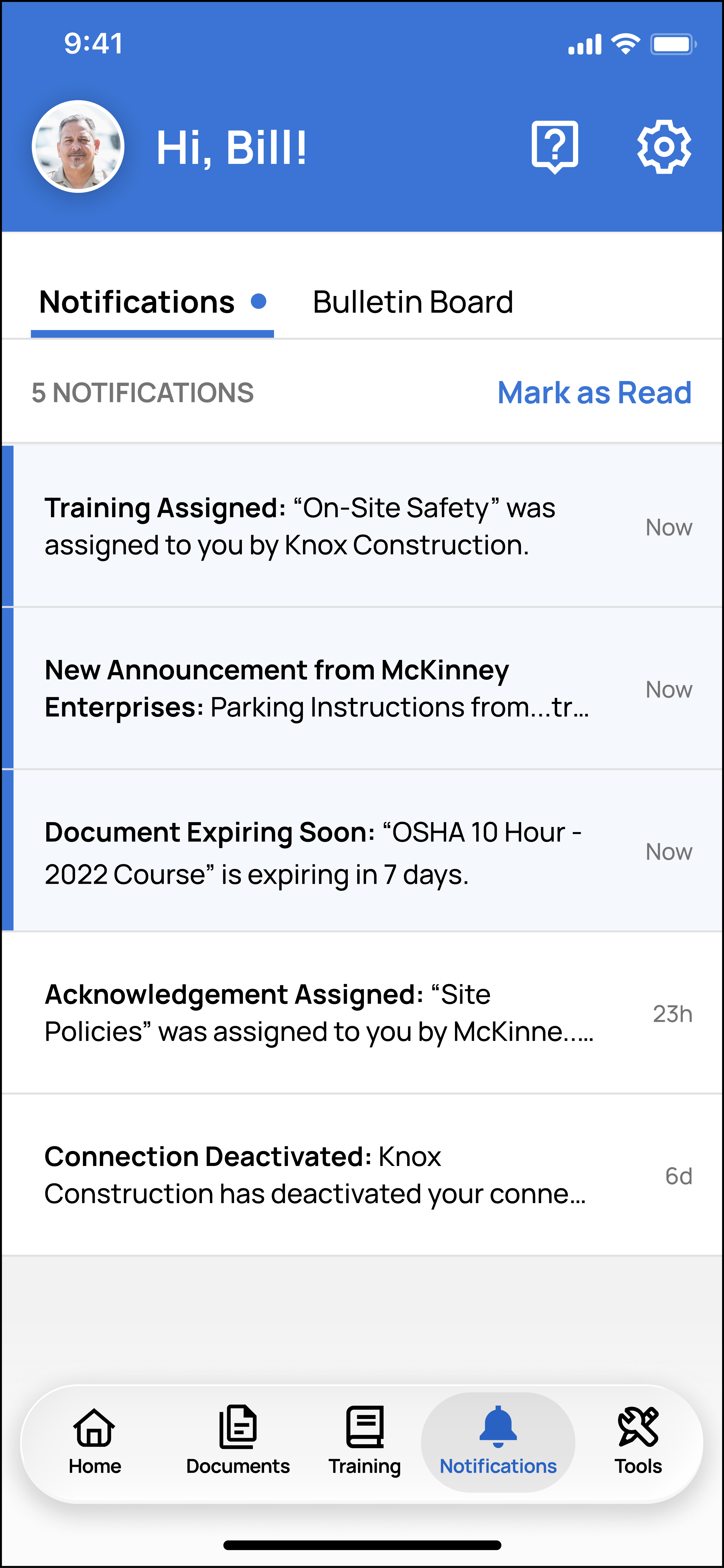Notifications in the Empower app